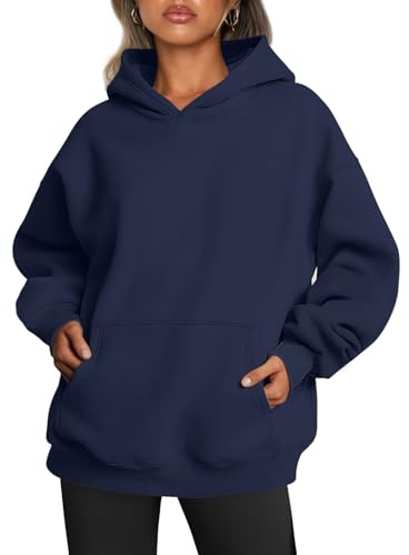 Trendy Queen Womens Oversized Hoodies Fleece Sweatshirts Fall Fashion Pullover Sweaters Winter Clothes Navy S