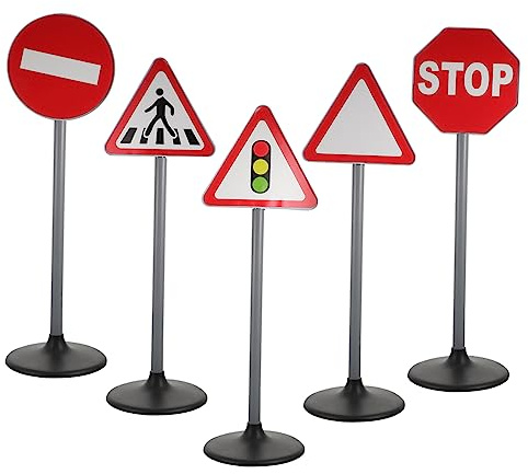 DRESSOOS Traffic Road Sign Plaything and Signal Light Toy for Children Early Education, Miniature Barricades Sign Model Suitable for Traffic Safety Learning and Role Play