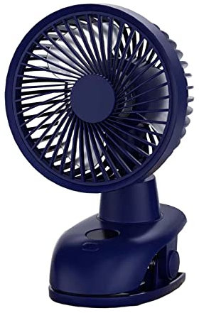 rockible Ventilador de Mesa con Pinza, Potente y Compacto, Pantalla táctil de 4 velocidades, Ventilador Personal Recargable de 5 Pulgadas, Azul