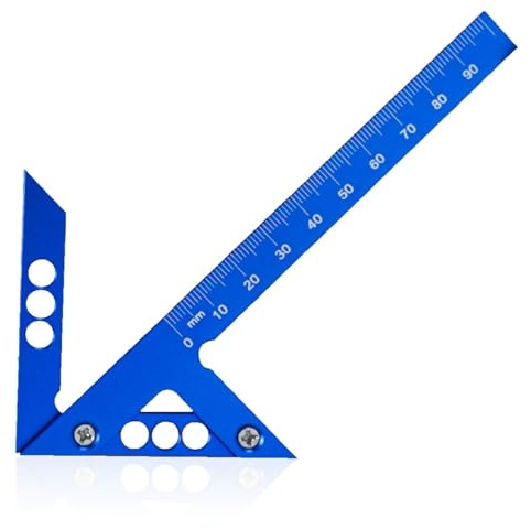 Mittenfinder Lineal, Zentrumsfinder Zentrierwinkel Lineal, Mittenfinder Zentrumsfinder Linienlehre für Holzbearbeitung 100mm 45°/90° Aluminiumlegierung Mess und Anreißwerkzeug Zimmermannslineal