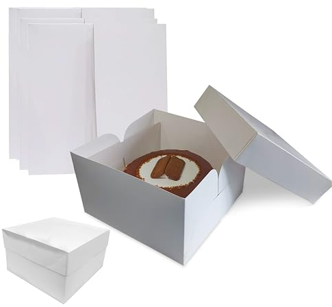 Amour Cake Box (12x12x6) – Premium Quality Sturdy Cardboard 12 Inch Cake Boxes with Lid for Carrying Cakes, Muffins, Donuts, Pastries - Easy Assembly with Lock Mechanism (5)