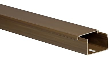 KOMIB 50x30 mm Kabelkanal/Kabelkanäle/Kabelführung - Schraubbar (mit Montagelochung im Boden) - Je Stange 2M (Braun - Holz Design, 10m (5x2M))