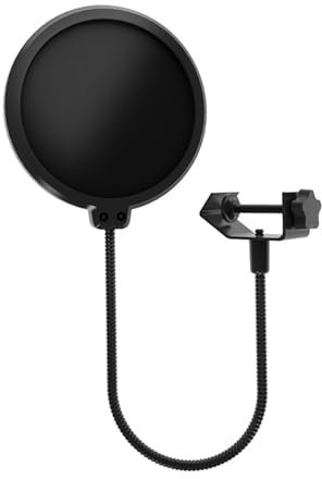 One Piece Flexible 360° Microphone Mask Shield Durable Mic Wind Pop Screen Shield Improve Sound Quality Mic Dual Layered Sound Shield for Recording