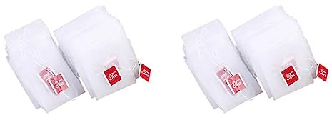 KEALBAUS 200 Stück Tee Beutel Aufguss mit Schnur Heilung Siegel 7 x 6 cm Sachet Filter Papier Nylon Tee Beutel Leere Tee Beutel
