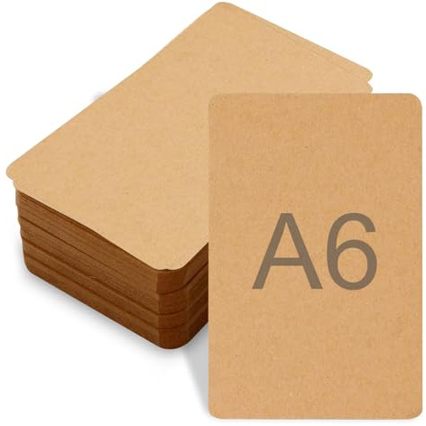 100 Stück A6 Blanko Kraftpapier Karten, Nachricht Karte Postkarte DIY Graffiti zum Selbstgestalten, beschriften oder bedrucken für Nachricht Geschenk