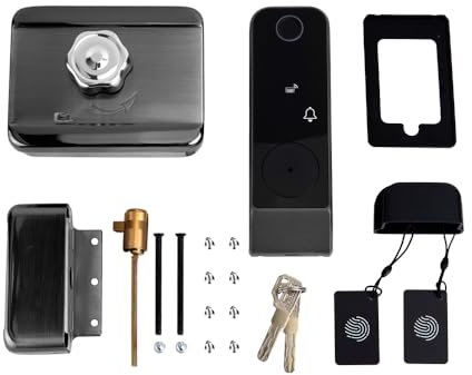 Hanzete Smart Lock Keyless Entry Door Lock Anti-theft Biometric Password Door Lock Tuya App Remote Operation Waterproof Voice Prompt WiFi Smart Lock for Outdoor Courtyard Electronic Lock