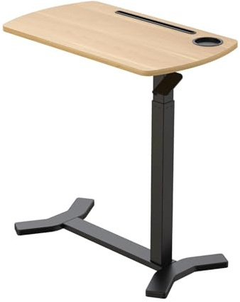 Spacetronik Höhenverstellbarer Beistelltisch C-Form - Mobiler Couchtisch mit verdeckten Rollen - Laptoptisch mit manueller Höhenverstellbar 65–103 cm - Nachttisch für Couch, Bett, Homeoffice
