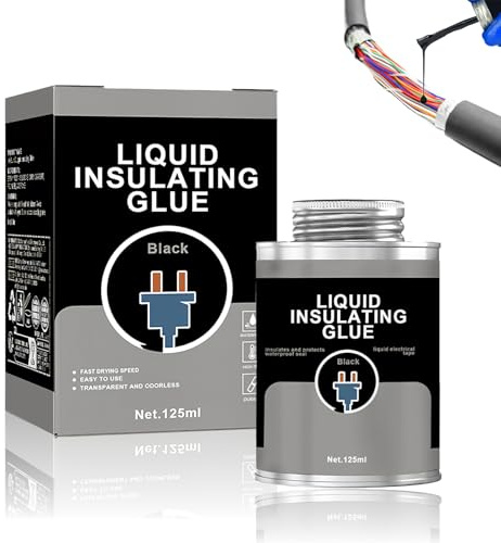 WEILAOK Isoleringstejp, flytande isolering, vattentät isolering, elektrisk isoleringsgel, vattentät hållbar tätningsmedel, svart flytande gummi, 125 ml