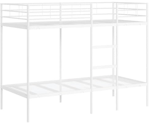 vidaXL Våningssäng utan madrass vit 90x190 cm stål, sängram, sängbotten, sovrum möbler, loftsäng, våningssäng ram, enkel våningssäng sängram
