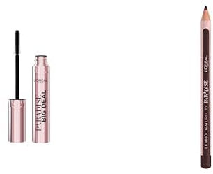 L'Oréal Paris Set: Paradise Big Deal Mascara Schwarz, Le Khôl Kajal Pure Espresso & Color Riche Glow Lippenstift Watermelon Dream | Für Volumen, Definition & natürliche Schönheit | 3er-Set