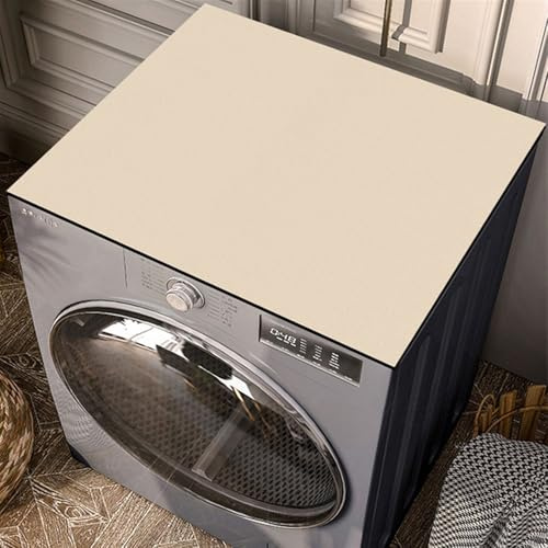 Heavyoff Housse de Protection pour Machine à Laver Top 60x40cm Tapis de Dessus de Machine Laver Antidérapant Couverture Universelle, Beige