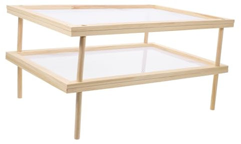 GRIRIW Étagère de Rangement Robuste en Bois Beige pour Séchage de Pâtes et Fruits, Facile à Utiliser, Cuisine Intérieure Compacte