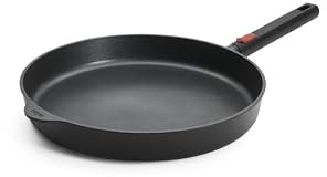 Woll Eco Logic QXR Poêle plate, en fonte, inductive, diamètre : 32 cm, hauteur : 5 cm, avec manche amovible, convient à tous les types de feux, sans PFAS, revêtement anti-adhésif, en fonte d'aluminium
