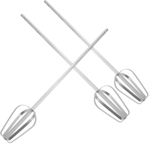 LABRIMP 3 Pièces Accessoires Fouets Mélangeur Électrique Acier Inoxydable Embouts Allongés pour Batteur à Main et Perceuse de Remplacement Polyvalentes pour Pâte Sauces et