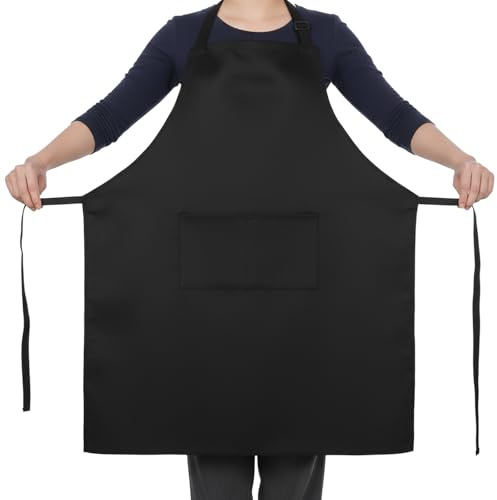 ElevateTech Kochschürze Wasserdicht Schürze Verstellbare Schürzes mit 2 Grillschürze mit langen Bändern Küchenschürze für Männer Damen Küche Restaurant Café