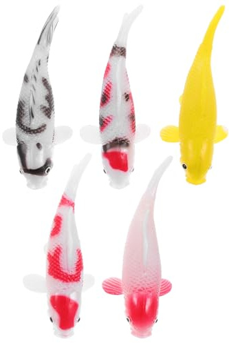 Toyvian 5 Stück Künstliche Koi Fische aus Robustem PVC Bunte Kleiner Fischmodelle Zur Aquarium und Teichdekoration Lebensechte Schwimmende Fischfiguren für Fotografie und Deko