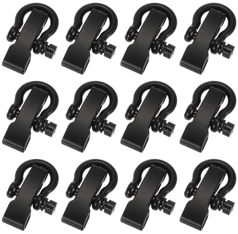 YELARXI Paracord Bracelet Shackle Buckle, D Bow Round Head Adjustable Metal Survival Bracelet-Fit for (Camping/Belt/Outdoor Rope)