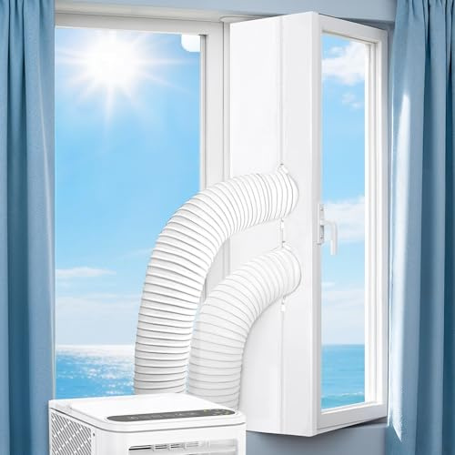Kit Guarnizione per Finestra per Condizionatore Portatile 500cm, Tenuta Universale per Aria Condizionata con Doppia Cerniera e Chiusura a Strappo, Adatto per Climatizzatori Mobili