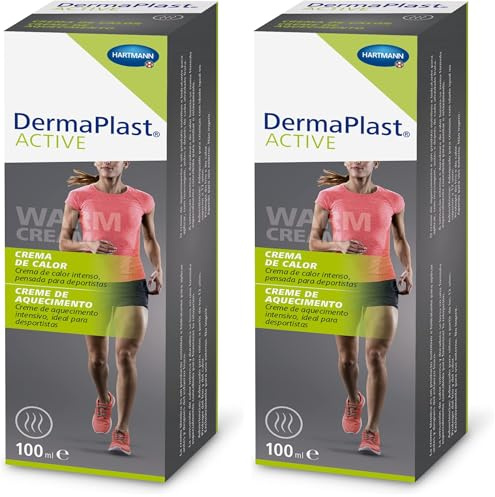 DERMAPLAST ACTIVE Crema Calore, Nutriente e Idratante, Prima e Dopo lo Sforzo Fisico, Favorisce il Rilassamento Muscolare, Colpi, Contusioni, Infiammazioni, Lesioni ai Legamenti, 100 ml