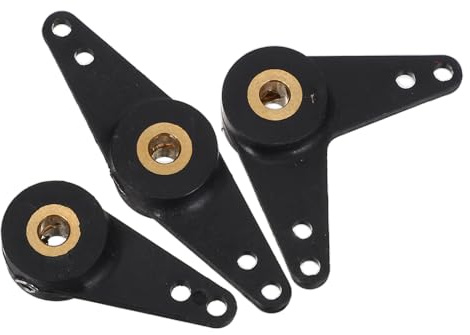 JEWEDECO Precision L-shape and Straight Design for Rc Competitions and 3pcs Rudder Arm Universal Nylon Copper Shaft Tiller Arms with Threaded Brass Insert for Rc Boats Remote Control