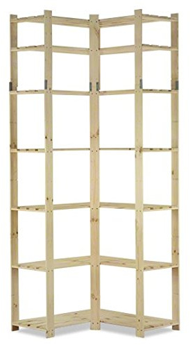 MODO24 Holzregal Eckregal Kellerregal Lagerregal Bücherregal Standregal (B-33 HxBxT: 220x85x38 cm)