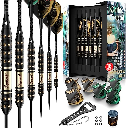 IgnatGames Profi Dartpfeile Metallspitze – Steeldarts Set mit Stilvoller Box, Anleitung, Aluminiumschaft, O-Ringen, Flights und Dartspitzer