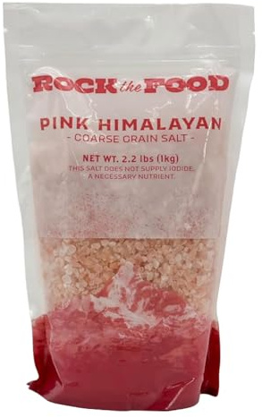 Rock The Food | Pink Himalayan Salt Bulk, 2.2 lb Coarse Grain | For Table Salt in Grinders or Spice Jars | Gourmet Pure Crystal | 100% Natural & Kosher Certified