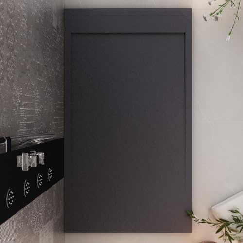 OLIMPO DOCCE - Piatto doccia in marmo resina NERO pietra cemento PRESTIGE -