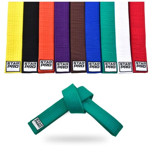 Starpro d'arts Martiaux Ceinture de classement - Coton 7 Points - 9 Couleurs - Conception légère pour l'entraînement et la compétition de Karaté Judo Taekwondo - 240cm 280cm 320cm