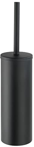 WENKO Turbo-Loc WC-Garnitur Mod. Orea mit Toilettenbürste und Halter aus rostfreiem Edelstahl in Schwarz matt geschlossen ohne Bohren Massive Qualität