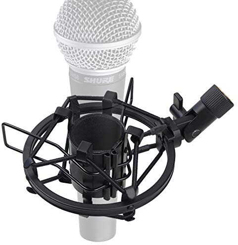 SUNMON SM58 Microphone Shock Mount Holder for Reduces Vibration and Noise, Suitable for Shure SM58-LC, SM58-CN Cardioid Dynamic Vocal Mic