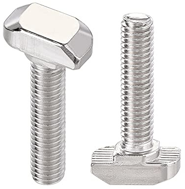 sourcing map M6 x 25 mm T-Nut-Drop-In-Bolzenschraube aus Karbonstahl für 30er-Serie Aluminiumprofil, 10 Stück
