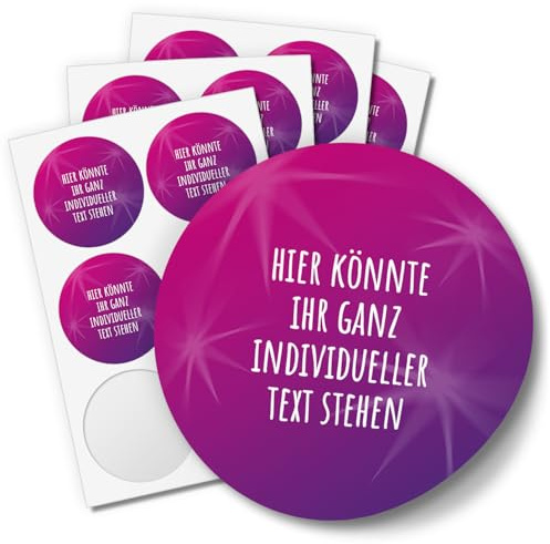 24 Weihnachtsaufkleber PERSONALISIERT mit Ihrem Text für Geschenke und Produkte zu Weihnachten - Aufkleber Etiketten Geschenkaufkleber rund, Motiv Kugel pink