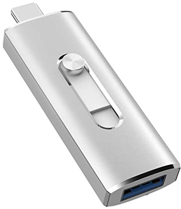 KOOTION USB Stick 128GB Typ C USB 3.2 bis zu 350 MB/s OTG Memory Stick USB C Speicherstick 2-in-1 Dual Datenstick Flash Laufwerk Type C USB Flash Drive für Typ-C Handy Android/PC,128G Silber