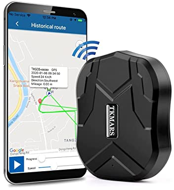 TK905 Localisateur GPS Voiture 2G - sans Abonnement, Imperméable, Aimant Puissant, Batterie 5000mAh, APP GPS Tracker Veille, Geo-Fence et Alarme Intelligente