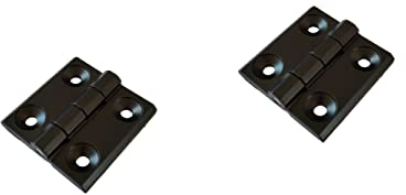 Charnières à visser en métal 60 x 60 mm - Charnière à visser noire - Pour jardin, bateau ou construction mécanique. Ces charnières sont polyvalentes - Lot de 2