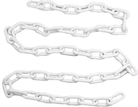Boxonly Plastic Chain Barriers Link Warning Safety Barrier Parking Space Plastic Chains For Decorative Garden Fence 12.5mx6mm-White