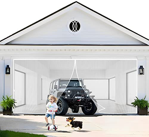 Magnetic Screen Door with Magnets and Bottom Weight bar, 300 x 200 cm Mesh Curtain for Anti Mosquito, Fly Screen for Patio Doors Windproof and Pet-Friendly【White】