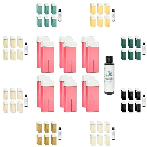 100 ml Roll-on fettlösligt hårborttagningsvax - påfyllning för handstyckevärmare rullvax vaxepilering 12 st - rosa 100 ml Anyskin® olja efter vax