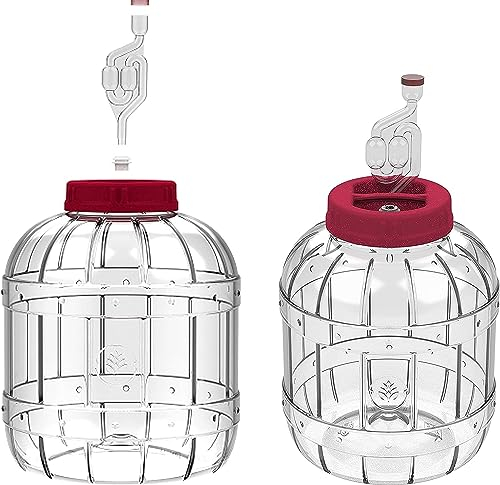 lilawelt24 2 x8 L Gärbehälter aus Kunstoff Gärbehälter mit Gäraufsatz, für Wein, Bier, Maische Weck, Weinballon Gärballon 8L Flasche