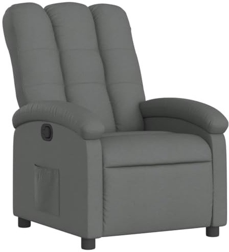 vidaXL Relaxsessel, Sessel mit Liegefunktion, Fernsehsessel Verstellbare Rückenlehne, Liegesessel Ruhesessel Polstersessel, Dunkelgrau Stoff