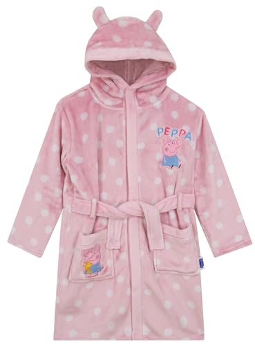 Peppa Pig Robe De Chambre Polaire Moelleuse Robe De Chambre Fille | Peignoir à Capuche Pour Filles Avec Oreilles 3D | Rose | 2-3 Ans