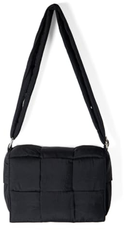 CHAMAIR Puffy Crossbody Bag Nylon Shoulder Bag mit Geldbörse Gesteppte Tasche Damen Schultertaschen Weich Handtasche Damen Umhängetasche Gewebt Puffer Bag Stepptasche