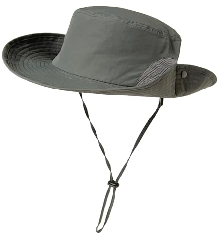 TOP-EX Sommer Sonnenhüte für Männer mit Großem Kopf Frauen Breiter Rand Golf Bucket Safari Wasserdicht Strand UPF50+ Angeln Wandern Dunkelgrau