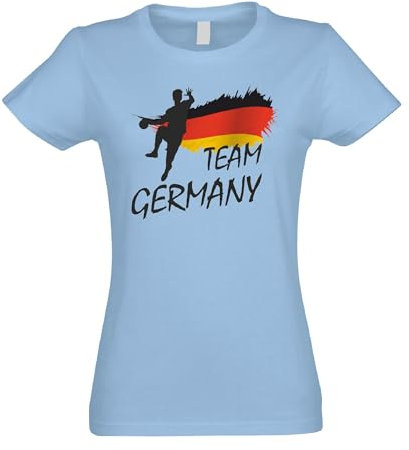 Kiwistar - T-Shirt Damen - SkyBlue - M - Handball Team Germany - Handballspieler - Geschenk Mann Sportspieler T-Shirt - Fanshirt