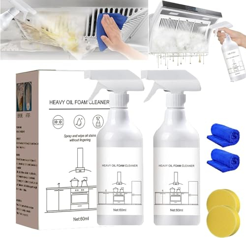 Splash Foam Spray, Splash Foam Spray Tabletten & Sprühflasche Backofenreiniger für die Küche, Mehrzweck-Küchenreiniger - Leistungsstarkes Splash Foam Spray zur Fettentfernung (2pcs)