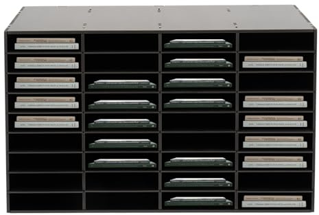Ablagefächer, 24/36-Fächer-Literatur-Organisator, Büro Schreibtisch Organizer, Desktop-Aktenhalter Dokumentenlager, Dokumentenhalter, für Bücher, Zeitschriften (Schwarz, 100 * 30 * 61cm)