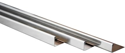 L-Profil 10 x Fliesenschiene Gebürstet Fliesenprofil Edelstahlschiene V2A L250cm Vorteilspack (Höhe 8mm)