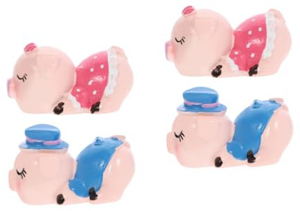 IMIKEYA 2St dekorative Ornamente Wohnkultur Tortenaufsatz mit Tiermotiv Mini-Schweinchen Miniaturen Tierische Dekoration Schweinefiguren küssen Miniatur-Schweine-Figur Harz