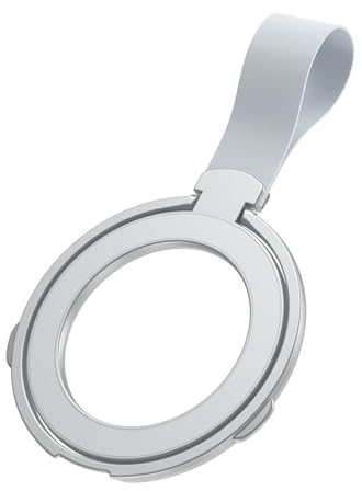 Yamobi Portachiavi Mobile, Supporto a 180° Girabile con Anello Magnetico, Portagrip per Cellulare, Anello Manovello per Smartphone, Argento